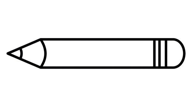 Simple pencil icon with sharp tip and eraser