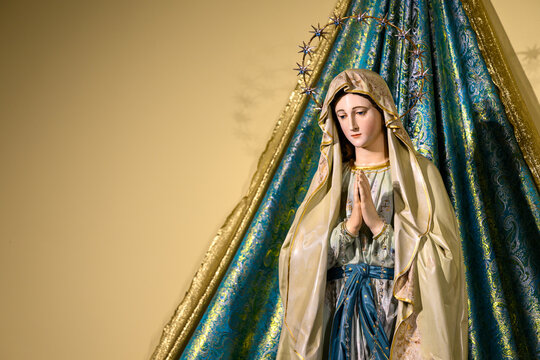 Statue of the Virgin Mary in the St James church in Medjugorje, Bosnia and Herzegovina.