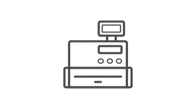 Minimalist cash register icon illustration