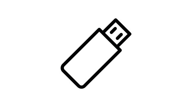 Usb flash drive icon outline style