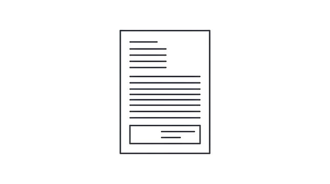 Simple blank document icon with lines