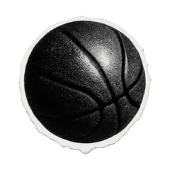 Fototapeta premium PNG Textured black basketball illustration.