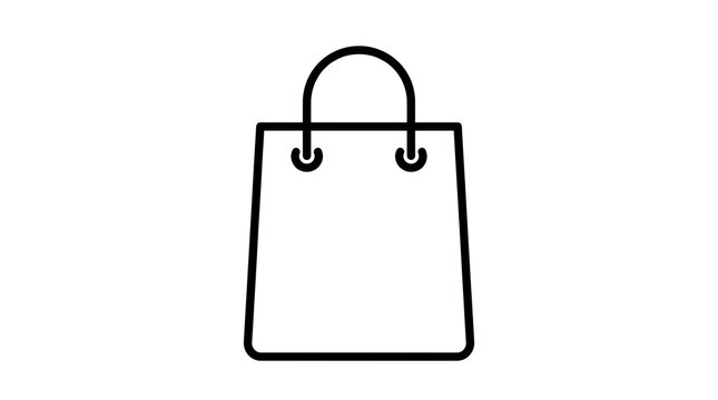 Simple shopping bag icon with handles