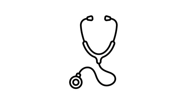Black stethoscope icon illustration