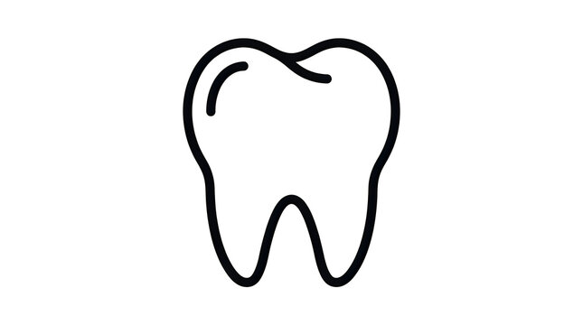 Simple black and white tooth icon