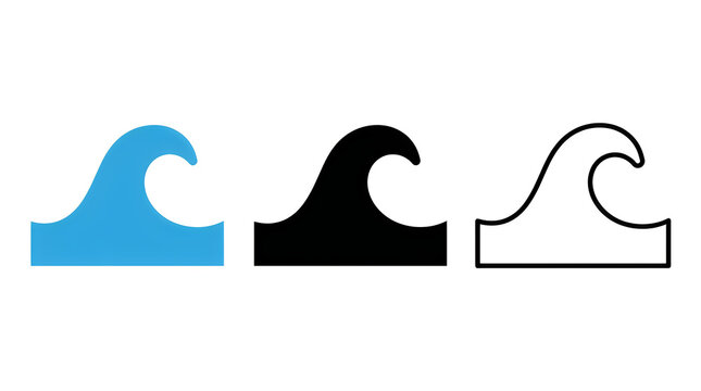 Modern wave icons in different styles