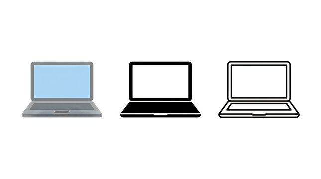 Three different laptop styles illustration