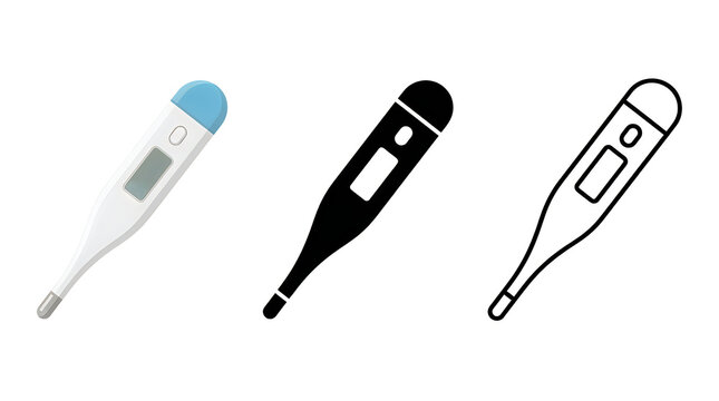 Three types of digital thermometers illustration