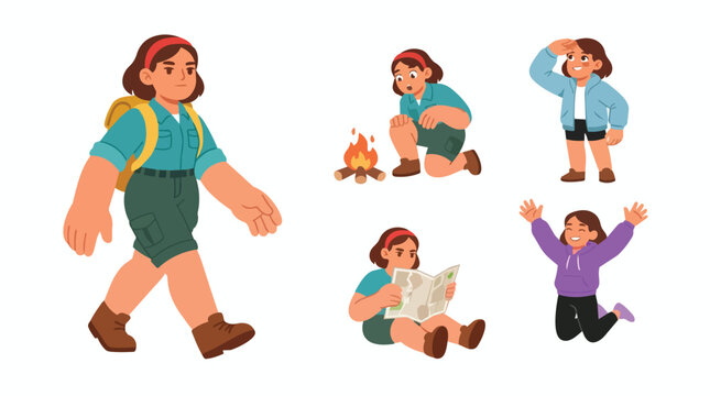 Girl Scout Leader Teaching Kids Campfire Safety Skills