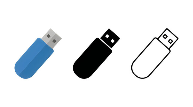 Three usb flash drives in different styles