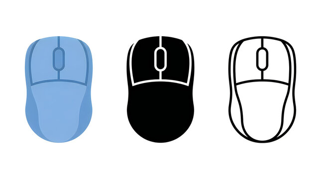 Three computer mouse styles illustration