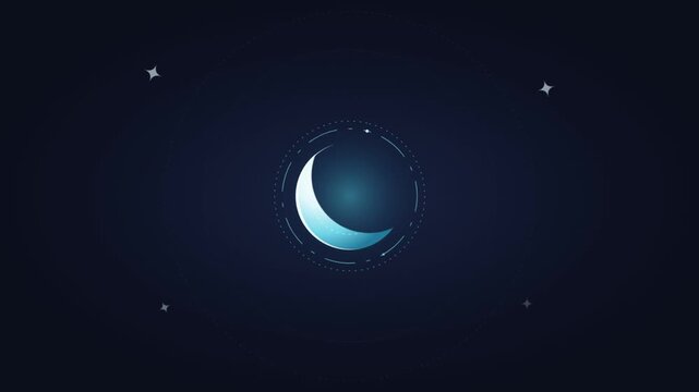 Dynamic 2D Vector UI Transition of Sun Morphing Into Glowing Moon Phase