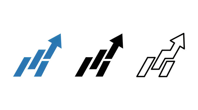 Upward growth arrow steps icon design