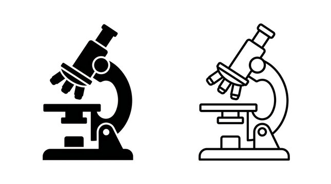 Microscopes illustration with different styles