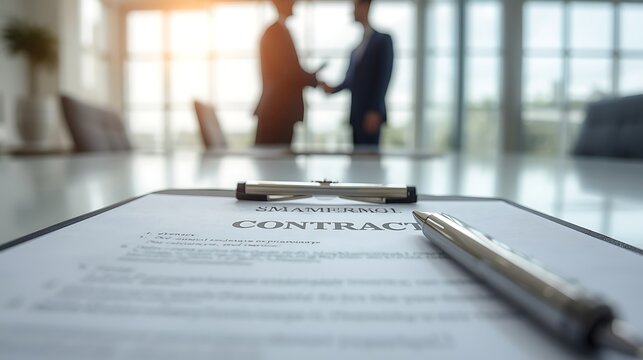 Closing the Deal: Strategic Business Partnership with Contract and Handshake Agreement