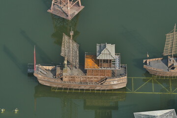 An Ancient Chinese wooden warships © zoo