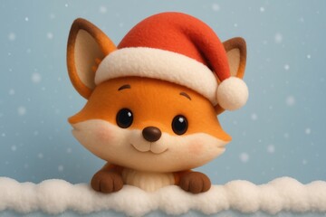 Fototapeta premium Cute festive fox wallpaper