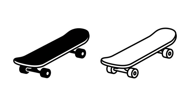 Two simple skateboards with different designs