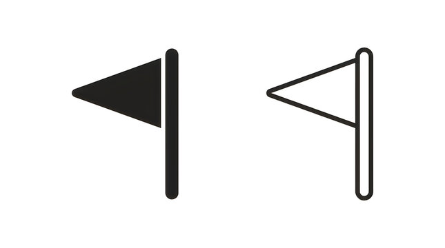 Black and white left arrow traffic sign icons