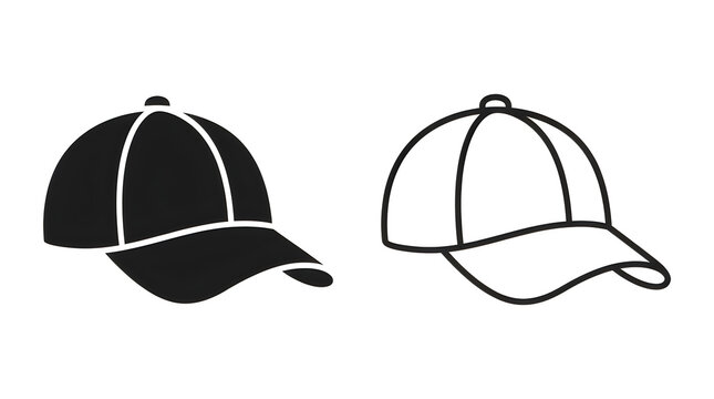 Two baseball caps with different stitching styles