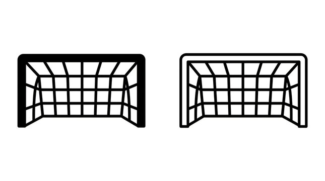 Goal net with mesh from front view