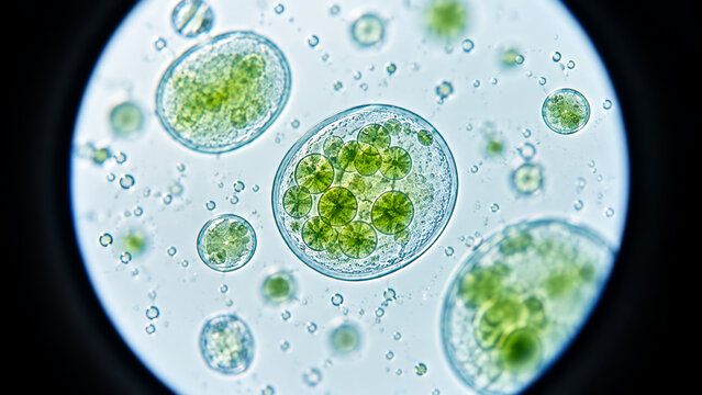 Microscopic Green Cells &ndash; Abstract Biological Science Background