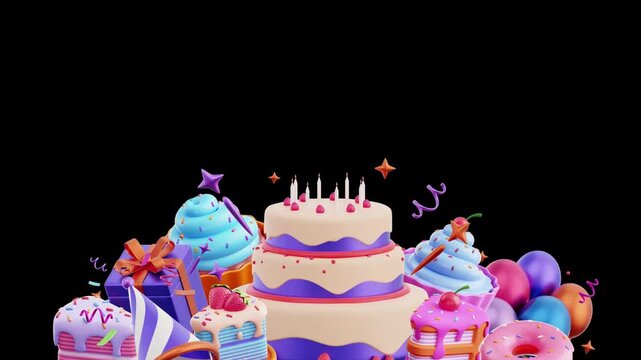 birthday cupcake with candles