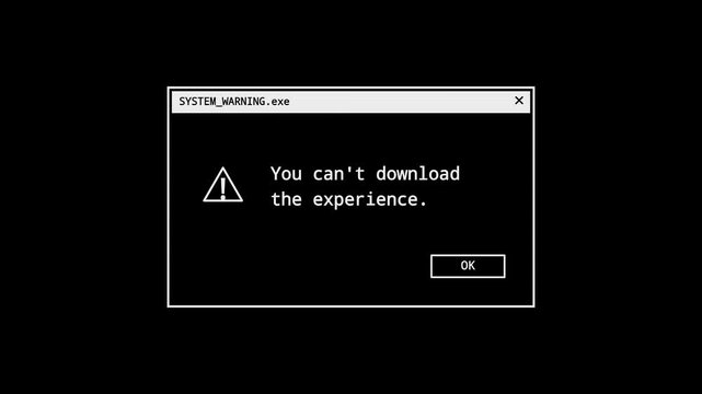 Retro System Warning Popup Box with Typing Download Error Message and Alert Icon