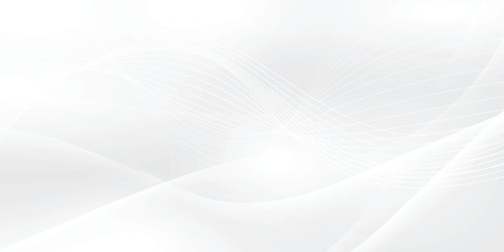 Abstract curving waves white abstract on gray background