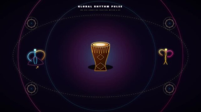 Global Rhythm Pulse Music Concept Animation