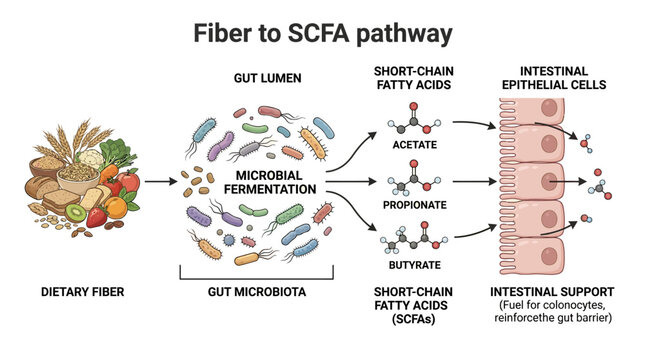 Dietary Fiber and Gut Microbiome Production of Short Chain Fatty Acids
