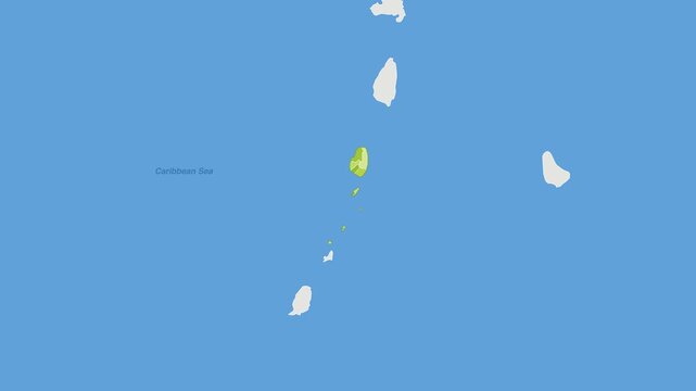 Saint Vincent and the Grenadines Map 4K Zoom Animation &ndash; Caribbean Country Location Highlight