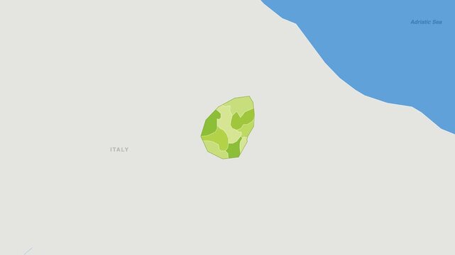San Marino political map zoom animation over Southern Europe 4K