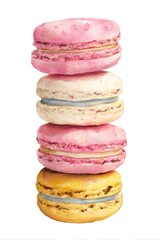 Fototapeta premium Colorful macarons stacked vertically.