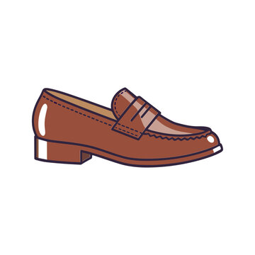 leather penny loafer features a classic brown silhouette with polished stitch details and a minimalist aesthetic.
