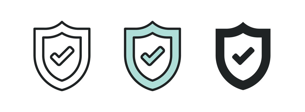 Protection line and solid icon. Multi series icon. Web minimal icon