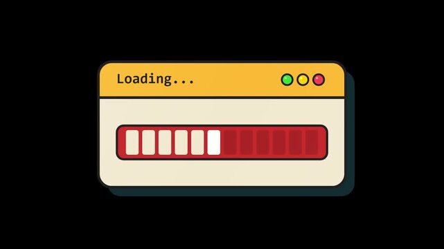 Website Loading Bar Progress Indicator with Animation on Black Background