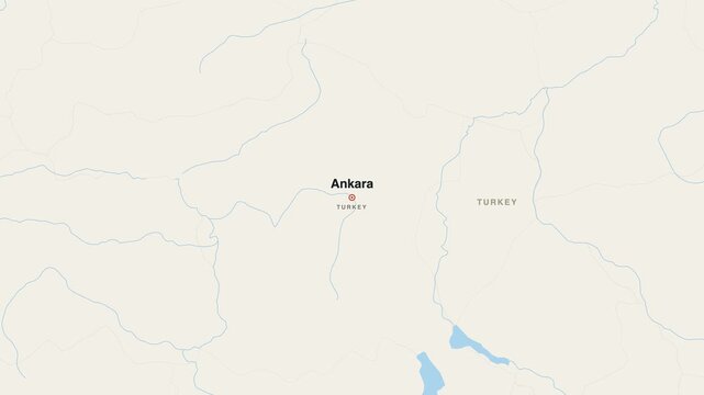 Ankara Turkey city map zoom animation 4K