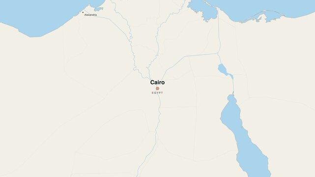 Cairo Egypt city map zoom animation 4K