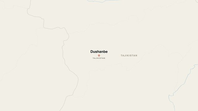 Dushanbe Tajikistan city map zoom animation 4K