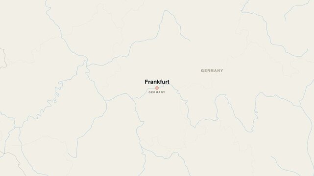 Frankfurt Germany city map zoom animation 4K
