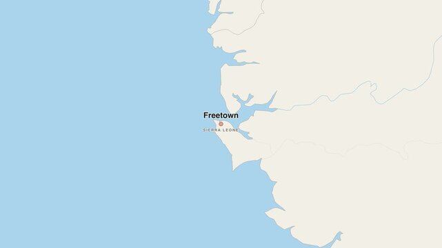 Freetown Sierra Leone city map zoom animation 4K
