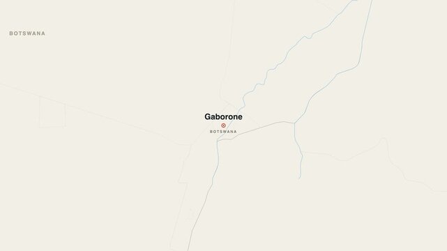 Gaborone Botswana city map zoom animation 4K