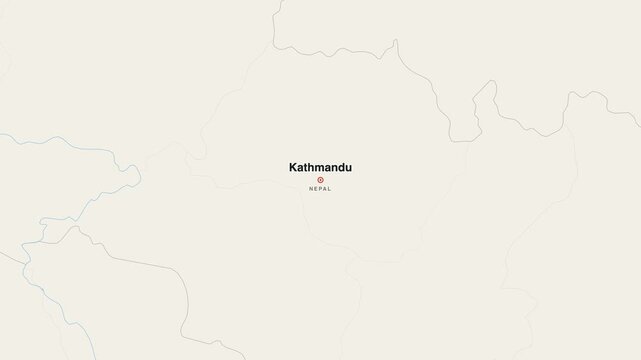 Kathmandu Nepal city map zoom animation 4K