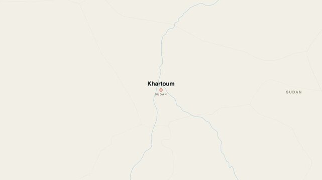 Khartoum Sudan city map zoom animation 4K