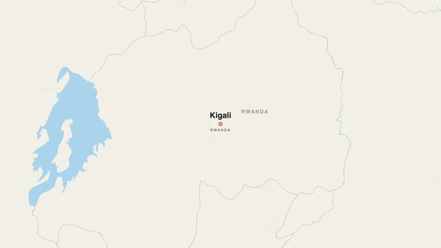 Kigali Rwanda city map zoom animation 4K