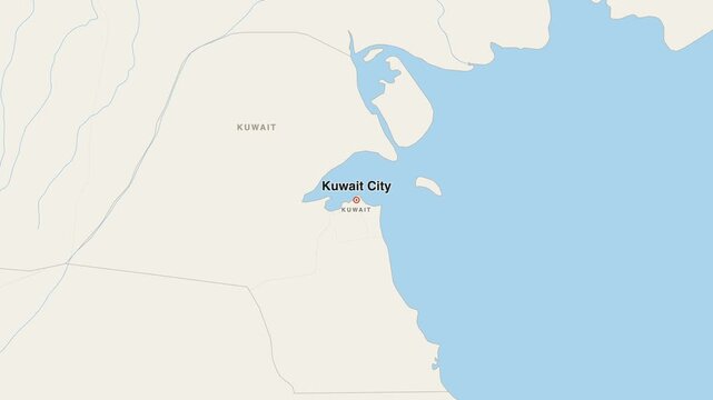 Kuwait City Kuwait city map zoom animation 4K