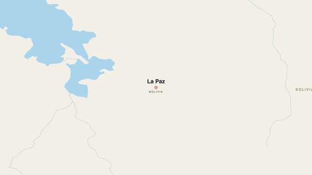 La Paz Bolivia city map zoom animation 4K