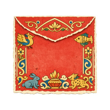 PNG Colorful ornate envelope design