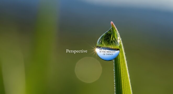 Minimal View of Dewdrop on Grass, Gigapixel 6x